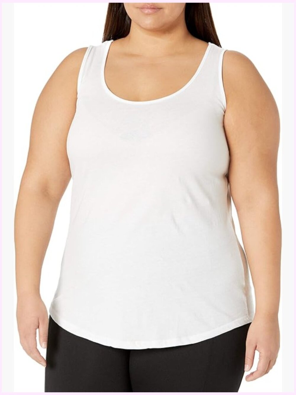 Women's Cotton Jersey Shirttail Tank Top Plus Sleeveless Shirt